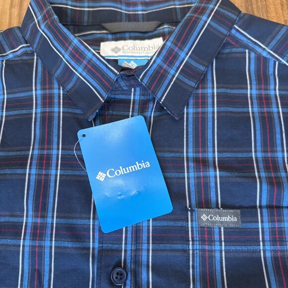 Columbia Men's Vapor Ridge III Plaid Button Down Shirt Large Blue Multi New - Picture 5 of 5